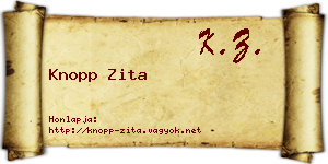 Knopp Zita névjegykártya