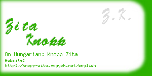 zita knopp business card